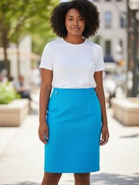 🌻 Melanie Lyne Aqua Lined Pencil Skirt #686